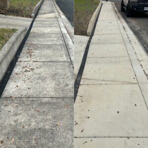 Concrete Sidewalk Cleaning Project in San Antonio TX 78245