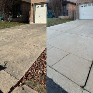 Concrete Driveway Cleaning Project in Converse TX 78109