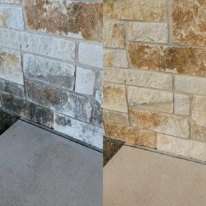 Stone Exterior Soft Washing Project in Hondo TX 78861